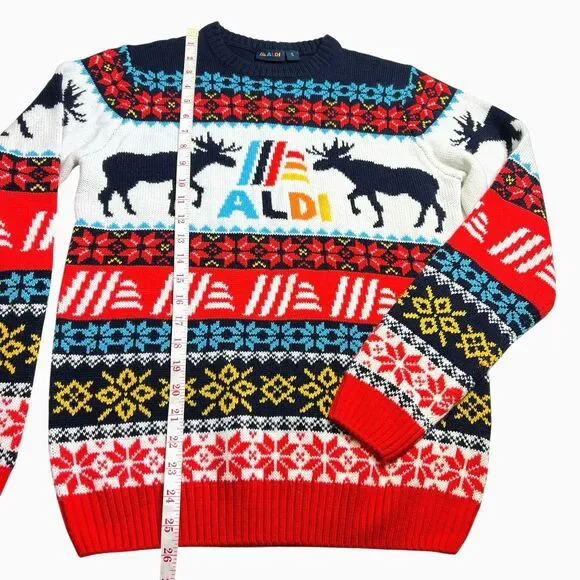Aldi Limited Edition Christmas Holiday Sweater Fair Isle Unisex Size Small - Picture 11 of 13